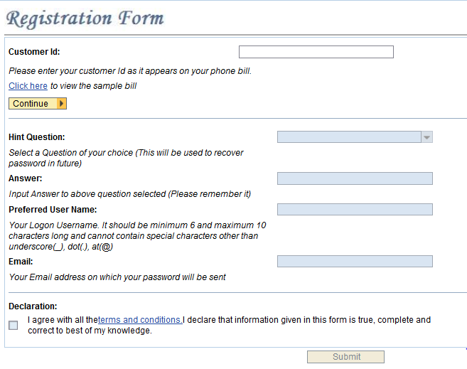 bsnl landline name transfer application form